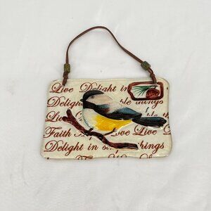 Vintage Chickadee Sun Catcher - Artisan Art Glass Hanging‎ Art